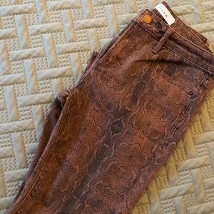 Snake print brown and black jeans